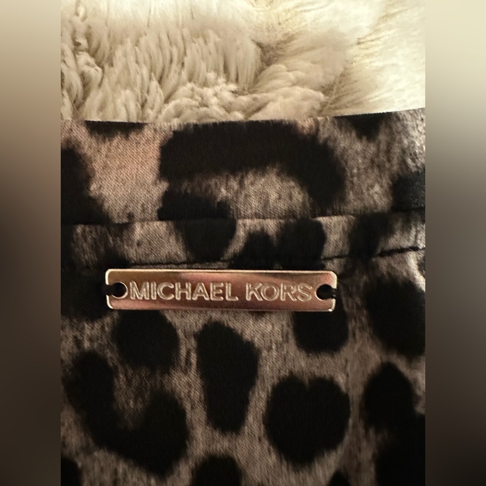 Michael Kors Leopard Print Cold Shoulder Long Sleeve Blouse - Picture 7 of 10